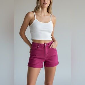 NEW Wild Fable Magenta High Rise Mom Jean Shorts Women's Size 2